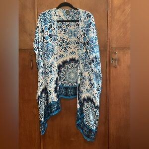 Mixit Blue and White Abstract Sleeveless Komono one size fits all